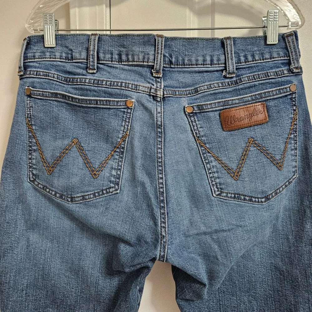 Wrangler Jeans Mens 33x32 Blue Retro Slim Straight‎ Leg Stretch Denim 112335418
